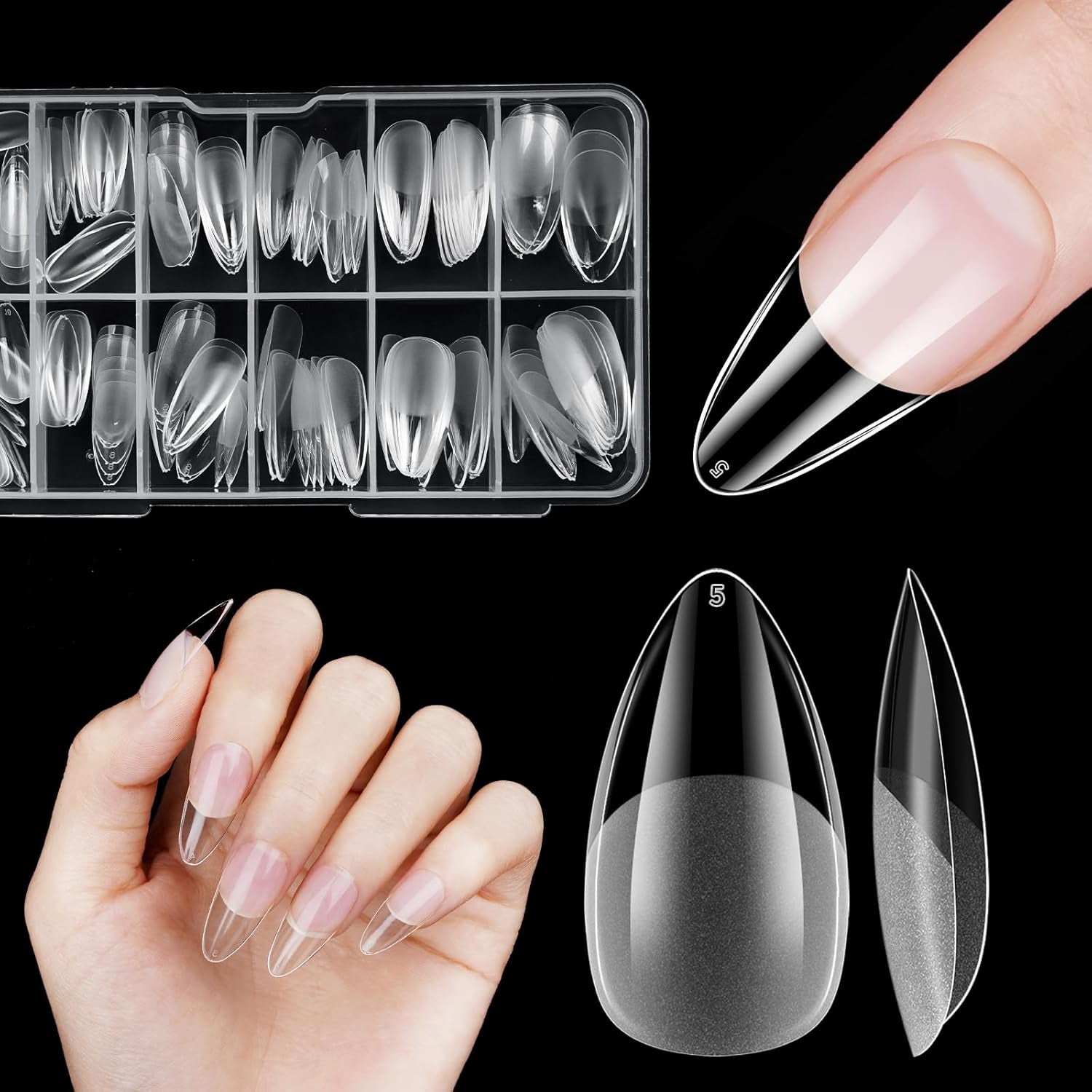 Faux ongles courts ballerine, 120 pièces, colle sur 12 tailles, ongles artificiels courts, Gel souple, couverture complète, pointes pour ongles courts en Gel S