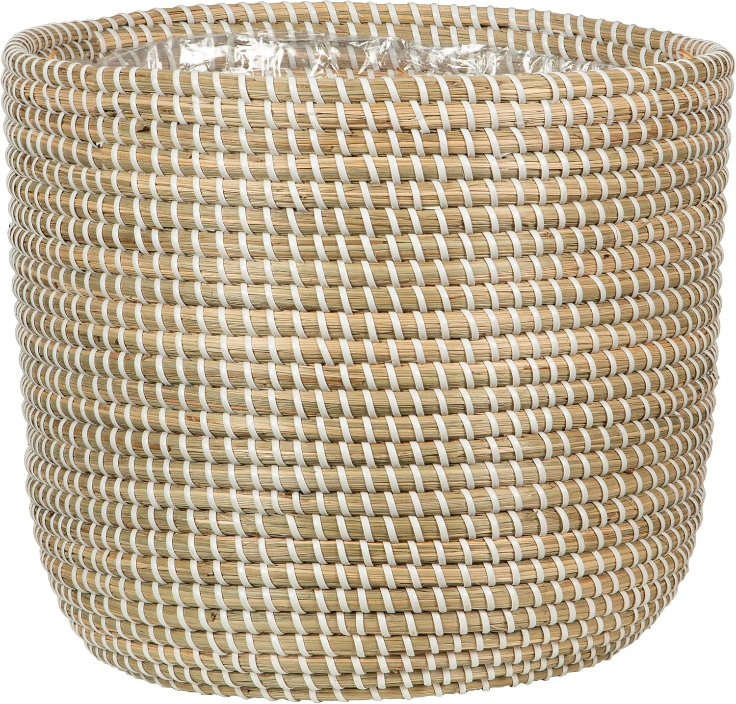 Scheurich Seagrass 17, pot panier/pot panier jonc de mer, couleur : blanc, diamètre 17 cm, hauteur 16 cm, volume 3,5 l.