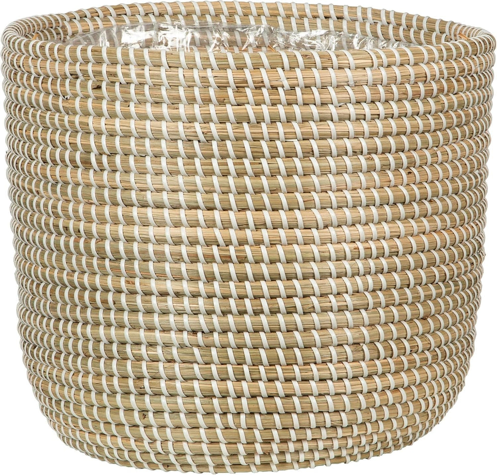Scheurich Seagrass 17, pot panier/pot panier jonc de mer, couleur : blanc, diamètre 17 cm, hauteur 16 cm, volume 3,5 l.