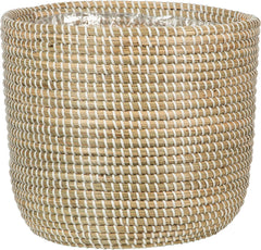 Scheurich Seagrass 17, pot panier/pot panier jonc de mer, couleur : blanc, diamètre 17 cm, hauteur 16 cm, volume 3,5 l.