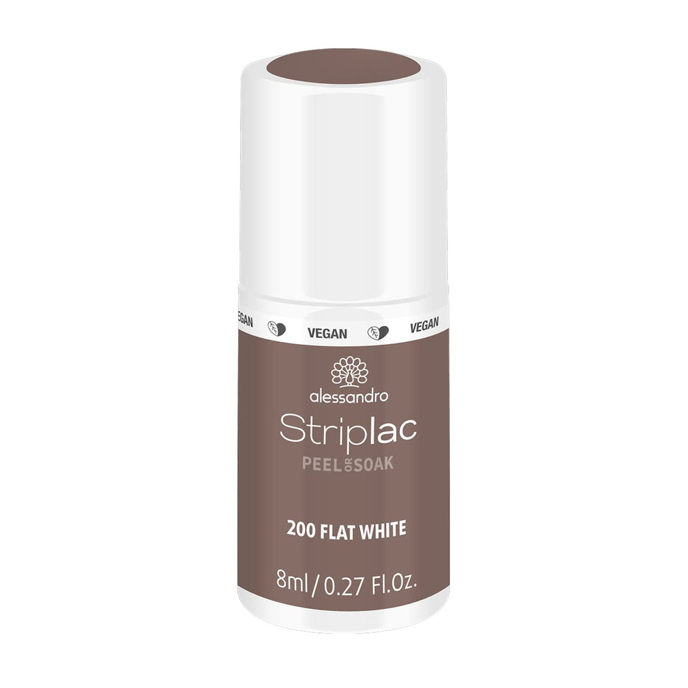 alessandro Striplac UV-Nagellack Flat White – Facile et facile à utiliser – Application facile grâce à la technologie Peel-Off – Vegan et sans alcool – 8 ml