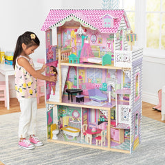 Kidkraft Annabelle Maison de poupée en bois avec meubles et accessoires Ascenseur et balcon pour poupées de 30 cm Jouet pour 3 ans 65934 Naty Shop Dollhouses