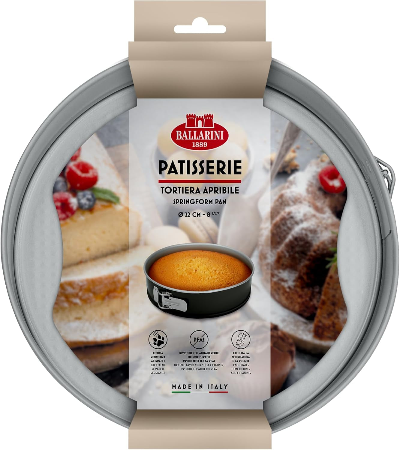 Ballarini, Tava de copt, diverse modele Matrite si tavi pentru copt Naty Shop Gri Tava pentru tort cu arc - 22 Cm