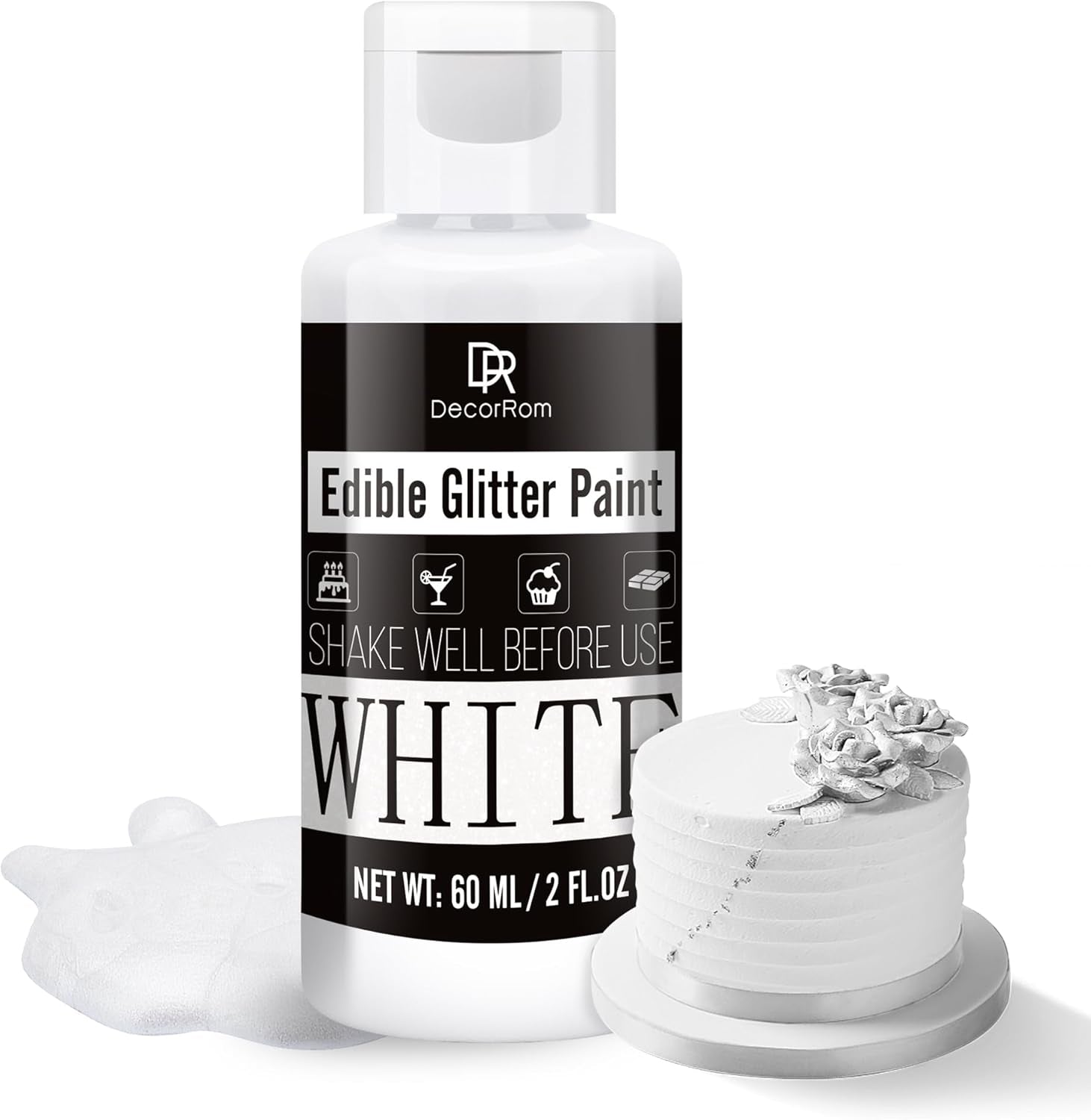 Paillettes liquides comestibles – 6 couleurs de colorant alimentaire à paillettes métalliques pour la décoration de gâteaux, la pâtisserie, les muffins – Poudre métallique à paillettes liquides comestibles pour biscuits, fondants, gâteaux