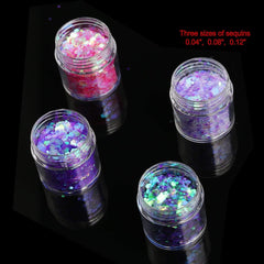 HOWAF 12 boîtes de pinceaux à paillettes pour le visage et le corps, maquillage à paillettes pour les yeux, les lèvres, les cheveux, décoration du corps, Halloween, Noël, festival, mascarade, accessoires de maquillage