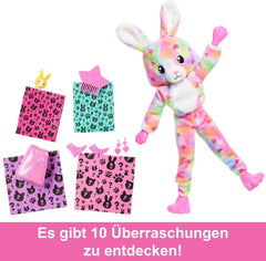 Barbie Cutie Reveal poupée et accessoires, tenue en peluche lapin Batik et 10 surprises changeantes de couleur, série Color Dream, poupées HRK38 Naty Shop
