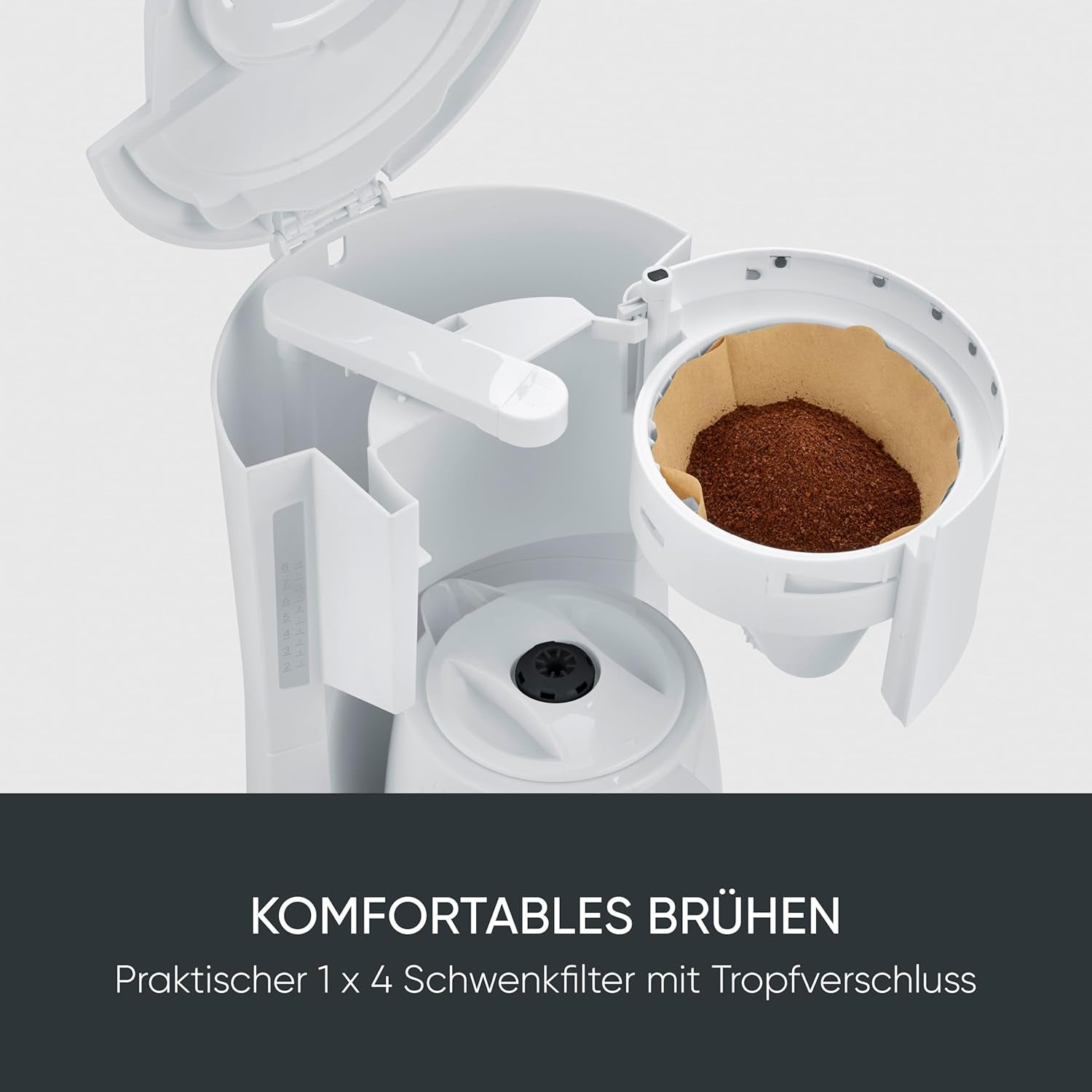 Machine à expresso Severin avec filtre et 2 carafes thermiques, machine à expresso avec couvercle, versement sans goutte, maintien longue température, arrêt automatique, 1000 W, env. 1 litre, blanc, KA 9309