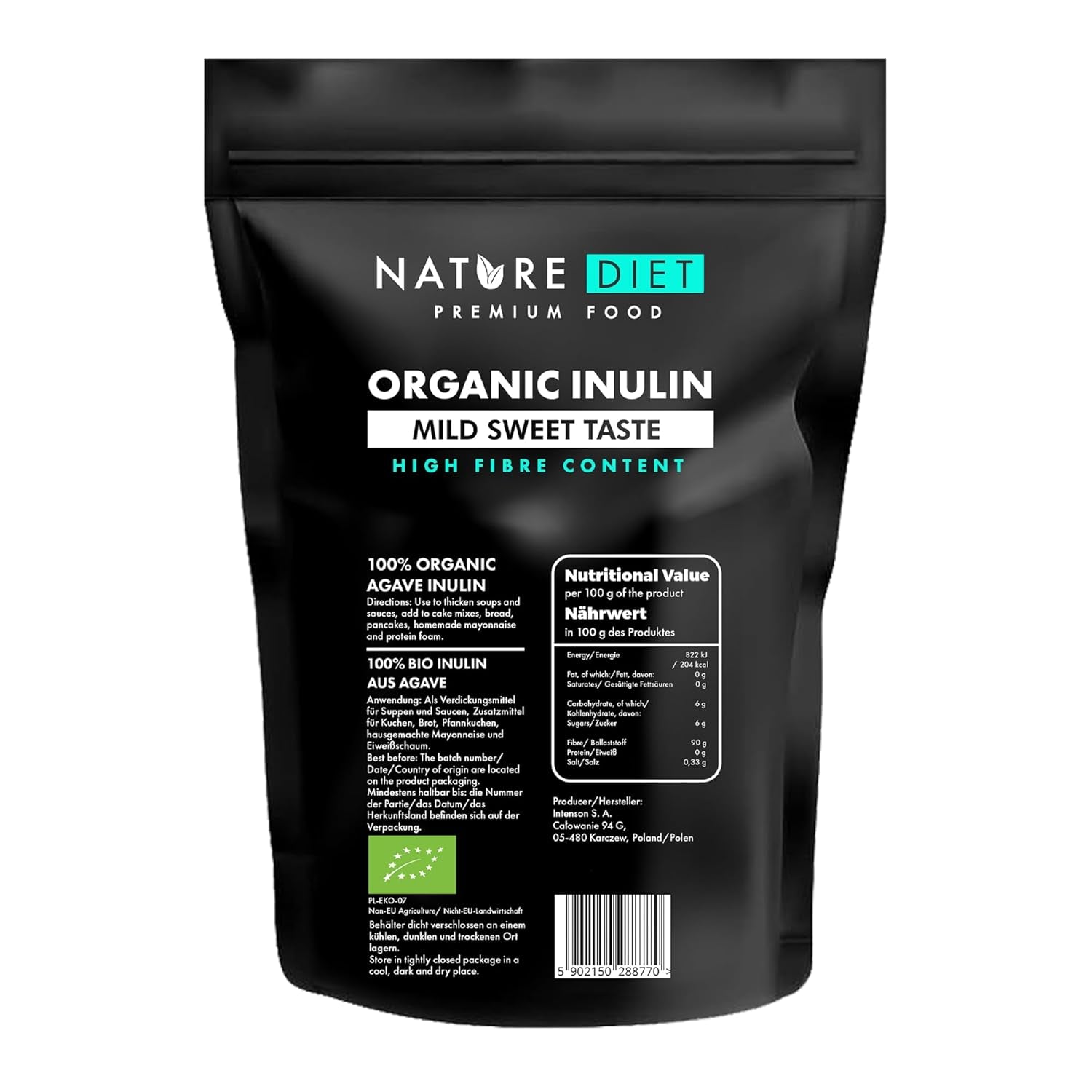 Nature Diet - Bio-Inuline 1 Kg | Aus Agave | Natürliches Präbiotikum Édulcorants Naty Shop Titre par défaut