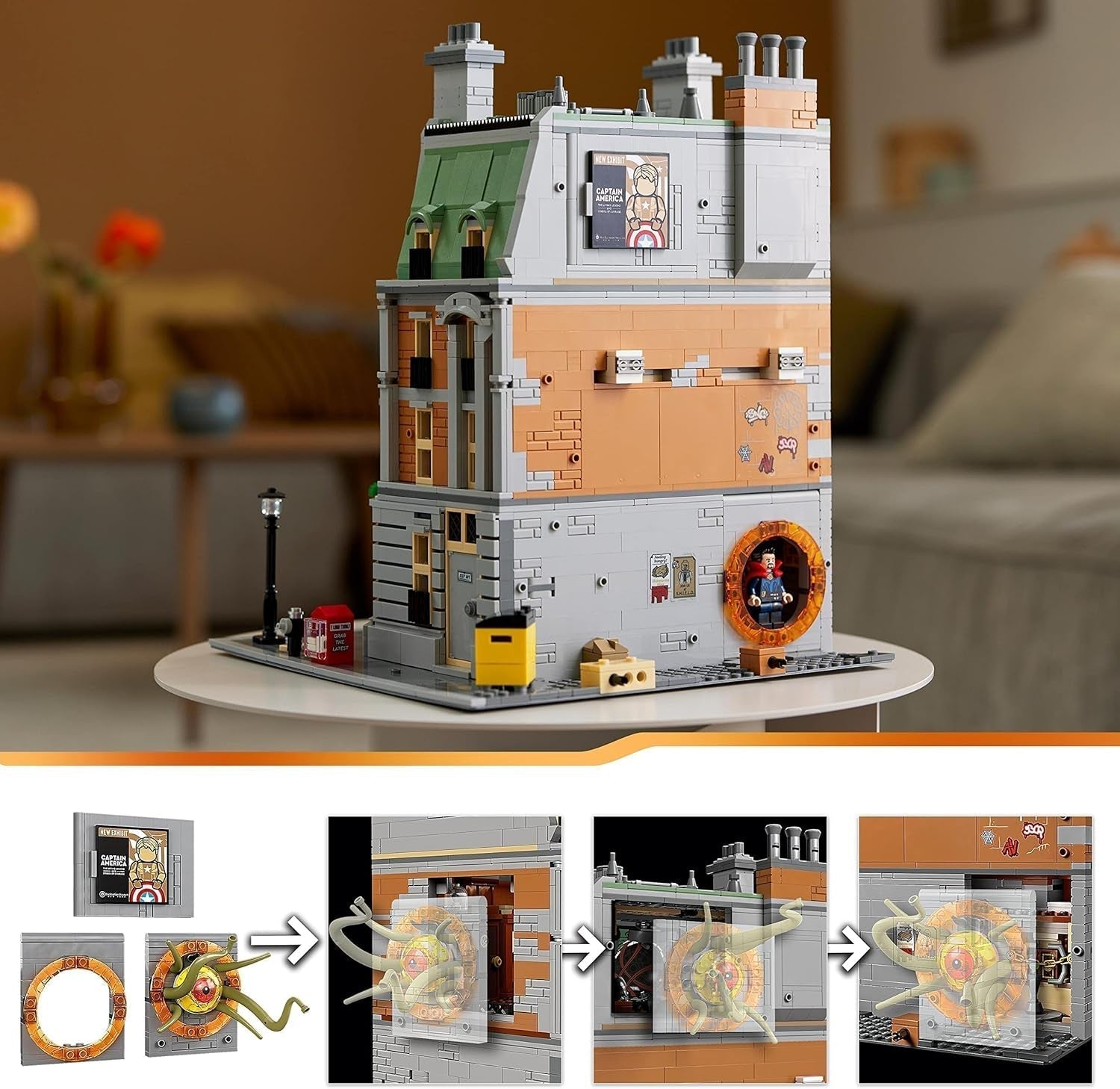 LEGO Marvel Sanctum Sanctorum - Ensemble de construction modulaire à 3 étages avec figurines de Docteur Strange et Iron Man Avengers : Endgame Toy House Fan à collectionner Décoration de grande pièce 76218 Jeux de construction Besuche den LEGO-Store