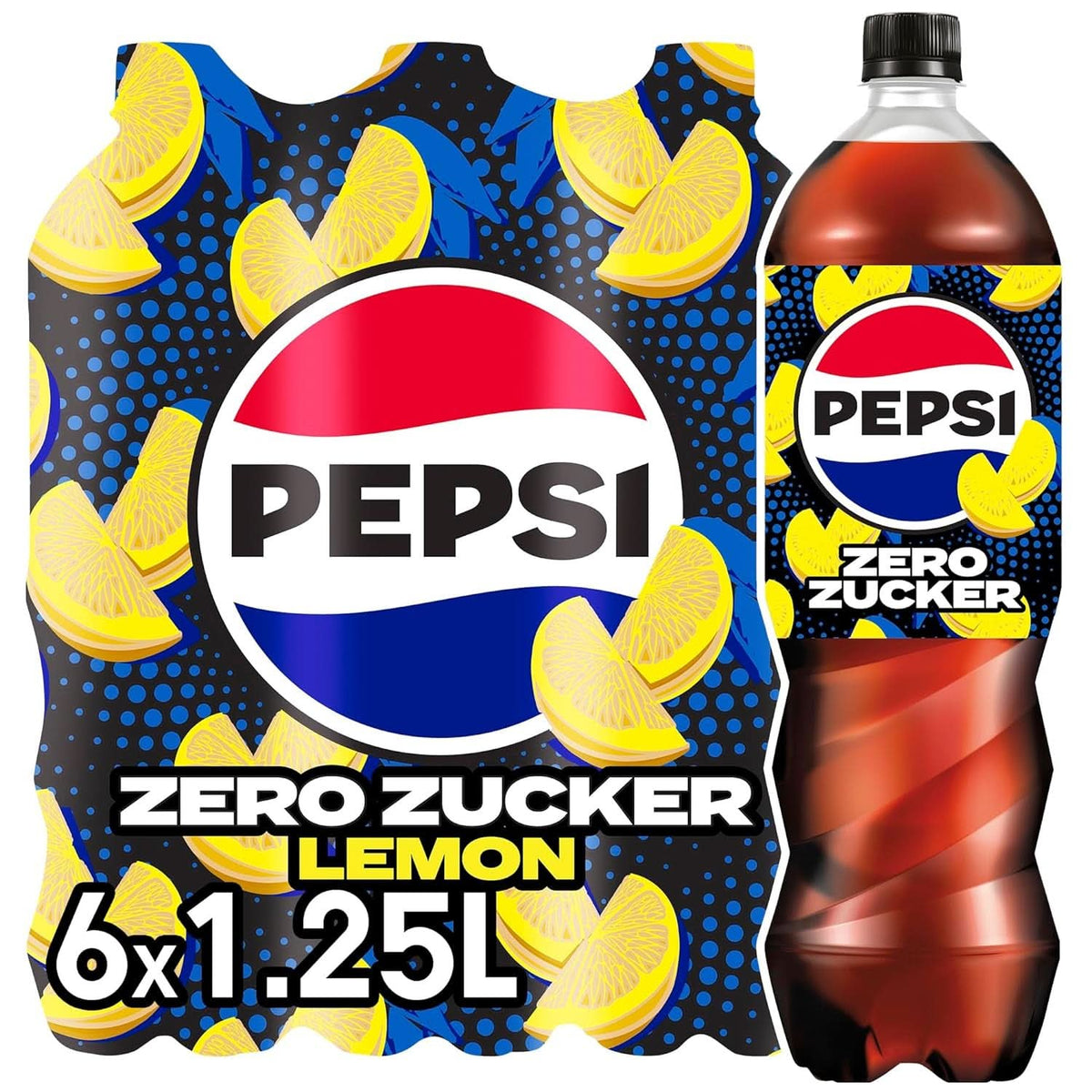 Pepsi Zero Sugar Lemon, la boisson gazeuse sans sucre de Pepsi au goût de citron, coffret 6 x 1,25 litres Naty Shop Nouvelle Version