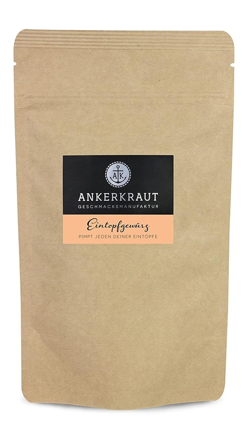 Ankerkraut Eintopf, Linsen, Beans and Gemüse, Gewürz-Mischung, Vielfalt für jeden Gesmack, ohne Gesmackverstärker, lecker schmecker, 90 g dans un verre en liège