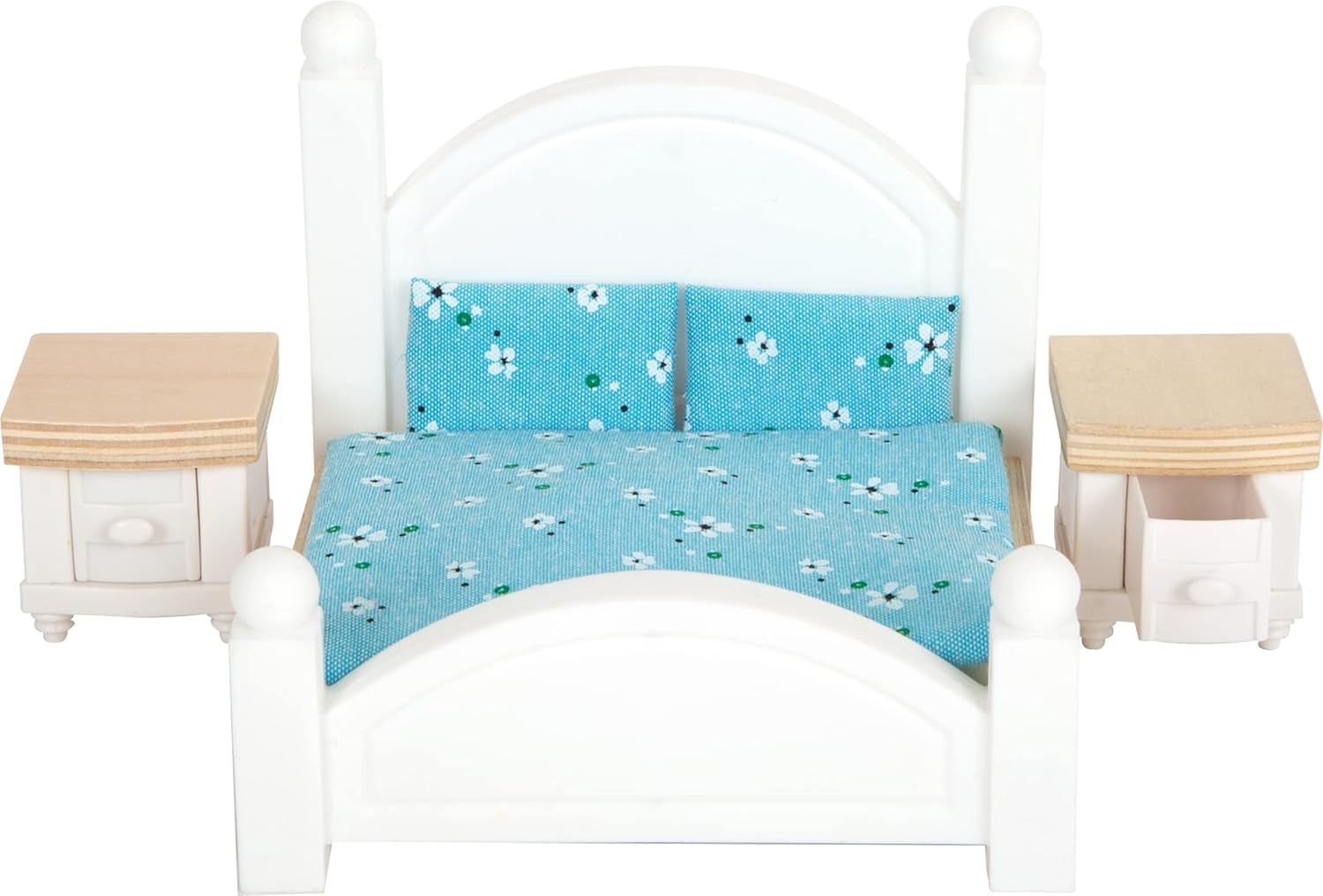 Small Foot Maison de poupée Maison de ville en bois à 3 étages avec façade ouverte et 12 meubles pour 3 ans et plus 11802 Maisons de poupée gris blanc Naty Shop