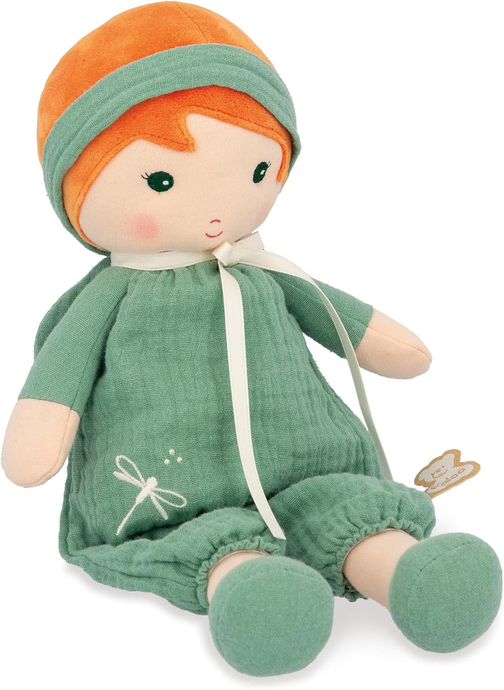 KALOO - Tendresse – Meine 1. Puppe aus Amandin-Stoff – Stoffpuppe 25 cm – Rosa aus Chiffon – Matte Haut – schöne Geschenkbox und Band personalisierbar – ab der Geburt K200004