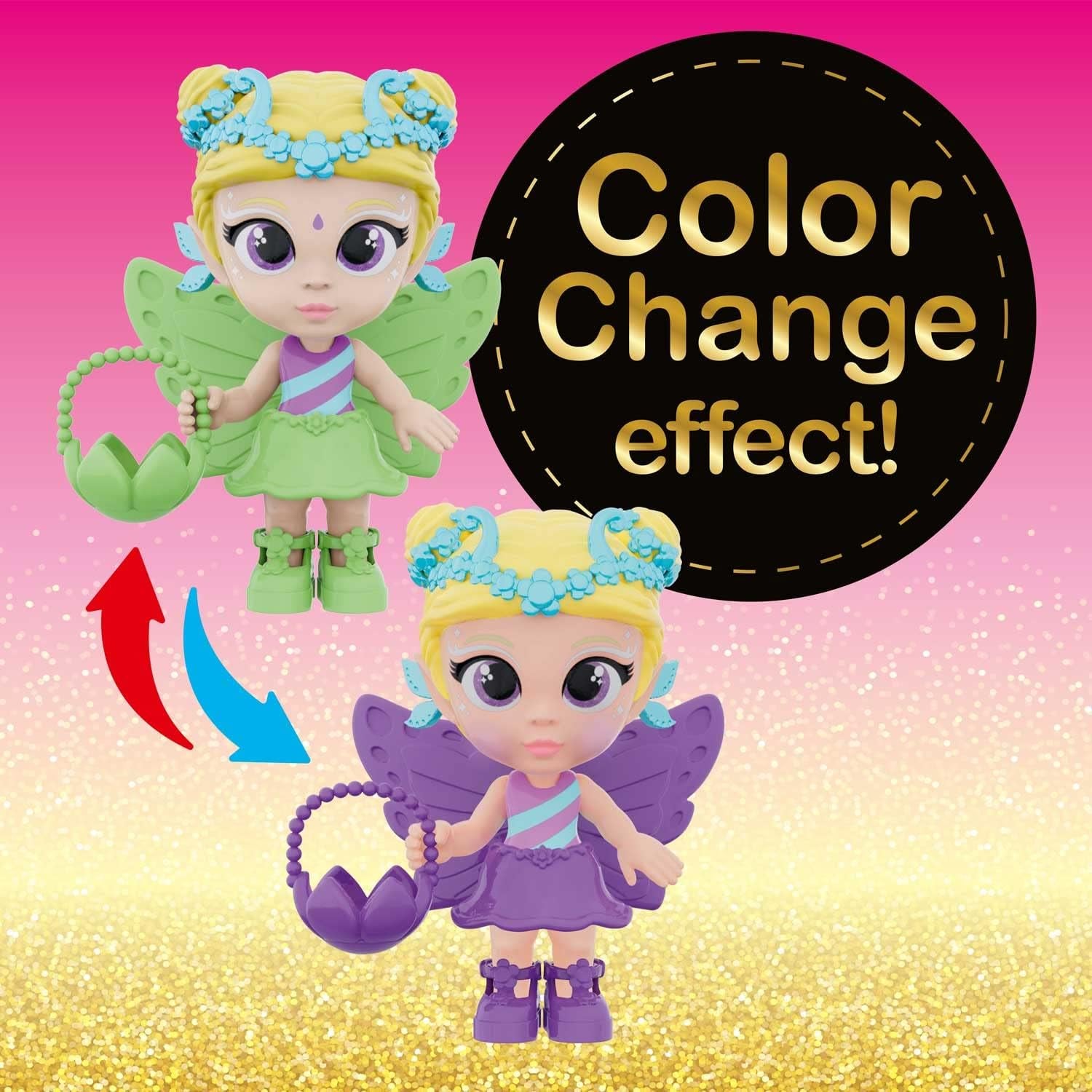 Fée de la folie dans ma poche | Poupée féerique avec ailes, jouet féerique à collectionner avec effets spéciaux tels que paillettes, lueur dans le noir et changement de couleur