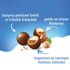 Knoppers Goodies Crunchy Minis – 1 x 180g – boules de gaufrettes croustillantes fourrées de morceaux de noisettes, de lait et de crème de nougat, enrobées de chocolat