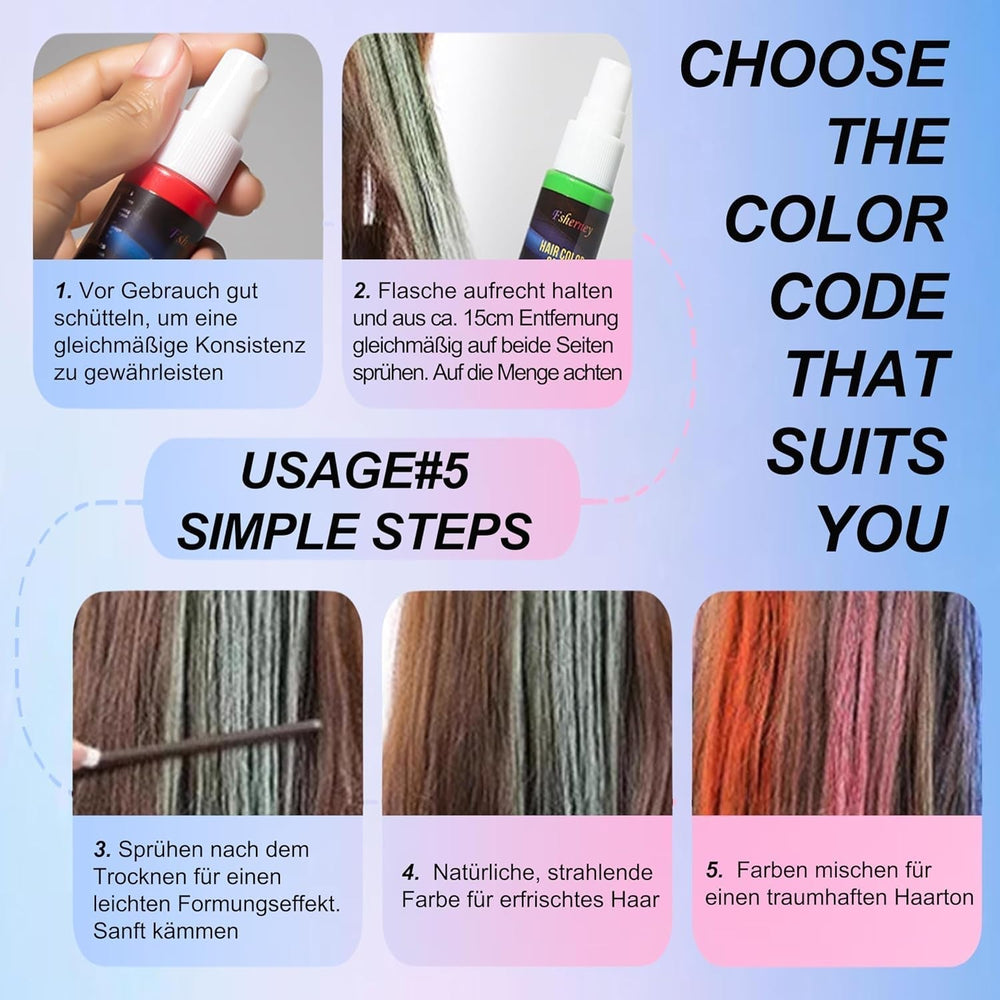 Coloration pour cheveux - Spray de couleur de cheveux vert temporaire de 30 ml, spray de coloration de cheveux temporaire naturel, teinture pour cheveux lavable pour fête cosplay Halloween (vert) Naty Shop Hair Dye