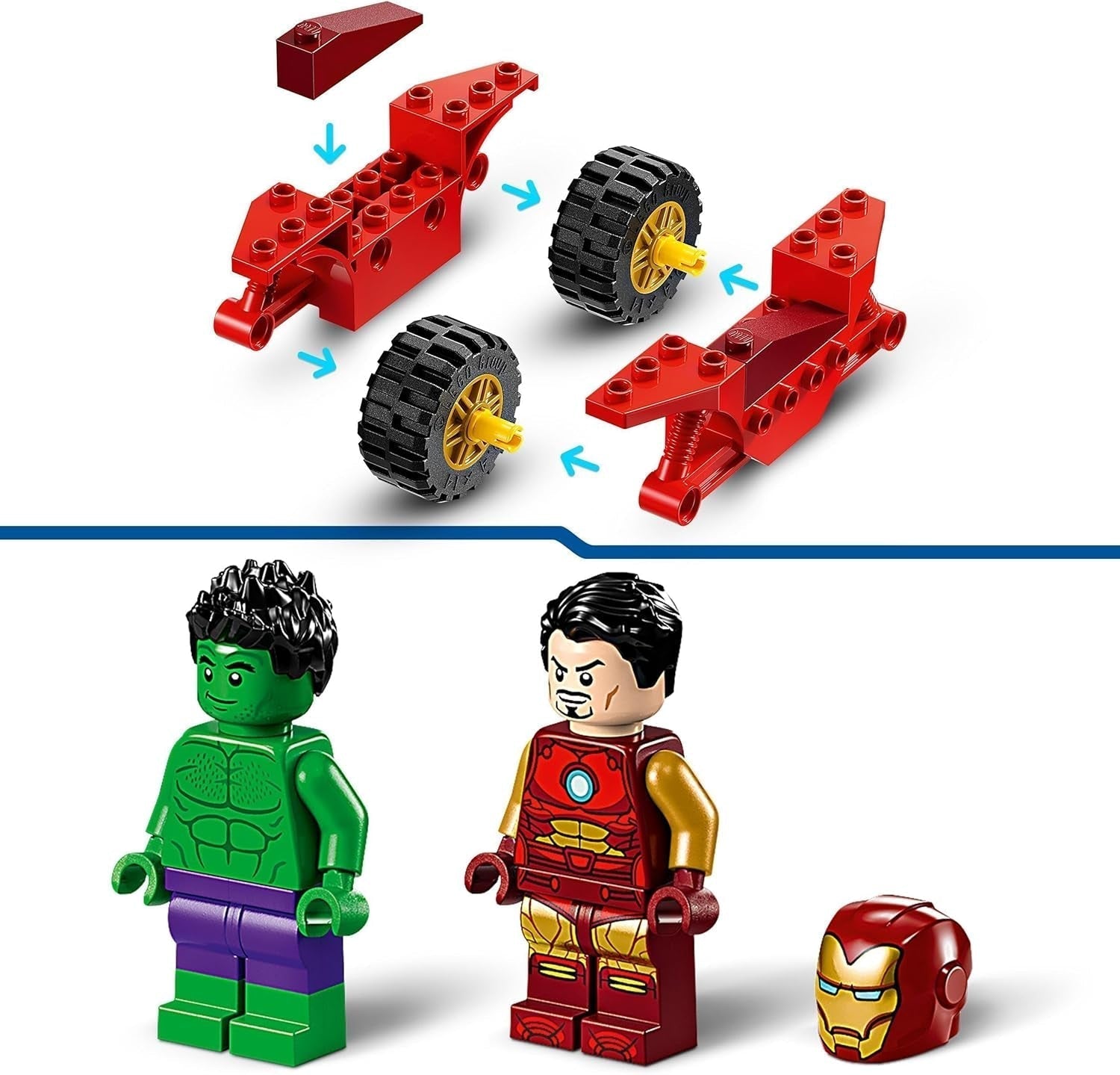 LEGO Marvel Iron Man avec vélo et Hulk, jouet de construction de super-héros pour enfants, ensemble de collection avec vélo et figurines, cadeau pour filles et garçons de 4 ans 76287 Jeux de construction Besuche den LEGO-Store