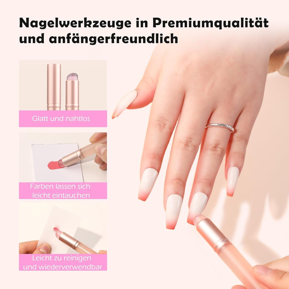 Aokitec 14 pièces outil en silicone pinces à ongles pour Gel Naillack UV, pinces à gel faciles à utiliser pour UV Naillack Chrome poudre à ongles, outil de Nail Art pour effet miroir Ombre Blush, pinces à ongles