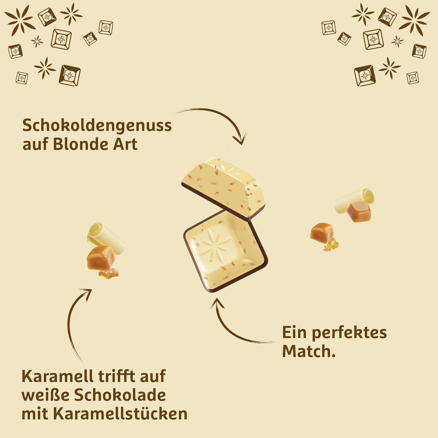Schogetten Blonde Caramel | Caramel au chocolat blanc et morceaux de caramel | Tablette de chocolat 100g | Idéalement portionné