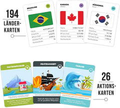 World Game - Jeu de société amusant sur la géographie - Jeu d'apprentissage du monde pour enfants et adultes - Idée cadeau sympa pour les adolescents - Allemand