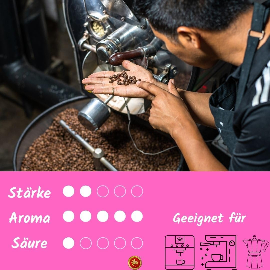 Grains d'espresso biologiques 500 g dans une boîte à café scellée - qualité supérieure et réutilisables - grains de café haut de gamme torréfiés en Sicile