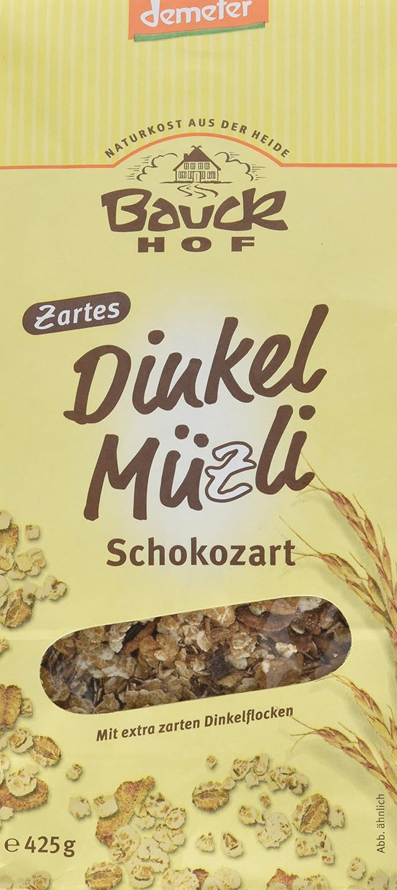 Bauck HOF Dinkelmüsli Schokozart, 425G (1er paquet) Céréales Naty Shop 850 G (1er paquet)
