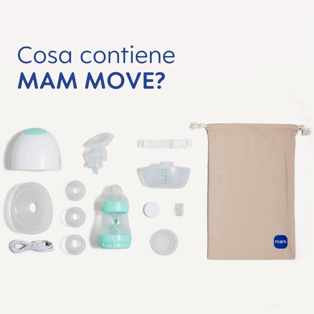 MAM Move Pompă de sân portabilă cu 3 moduri de funcționare și 5 niveluri de intensitate, carcasă din silicon Skinsoft, reglabilă la 4 dimensiuni Accesorii Hrana si Alaptare Bebe Naty Shop