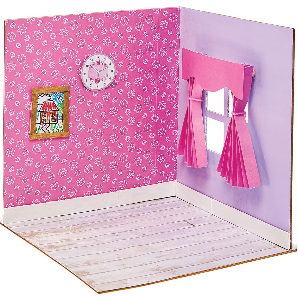 Baker Ross FN255 Mini kit de maison de poupée en bois – Kit de maison de poupée 1 pièce pour enfants Kit de bricolage