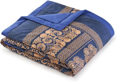 BASSETTI coton à carreaux TORCELLO coloris BLEU FONCÉ B1 taille 135X190 Couettes et couettes Naty Shop