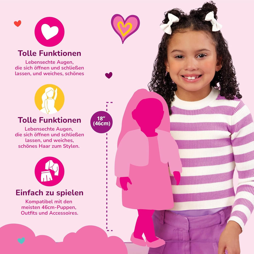 Our Generation - Stella - 46 cm Starry Fashion Starter Puppe - Blondes Haar und helle, himmelblaue Augen - 3 Outfits & Styling-Accessoires in Geschenkbox - Spielzeug für Kinder ab 3 Jahren