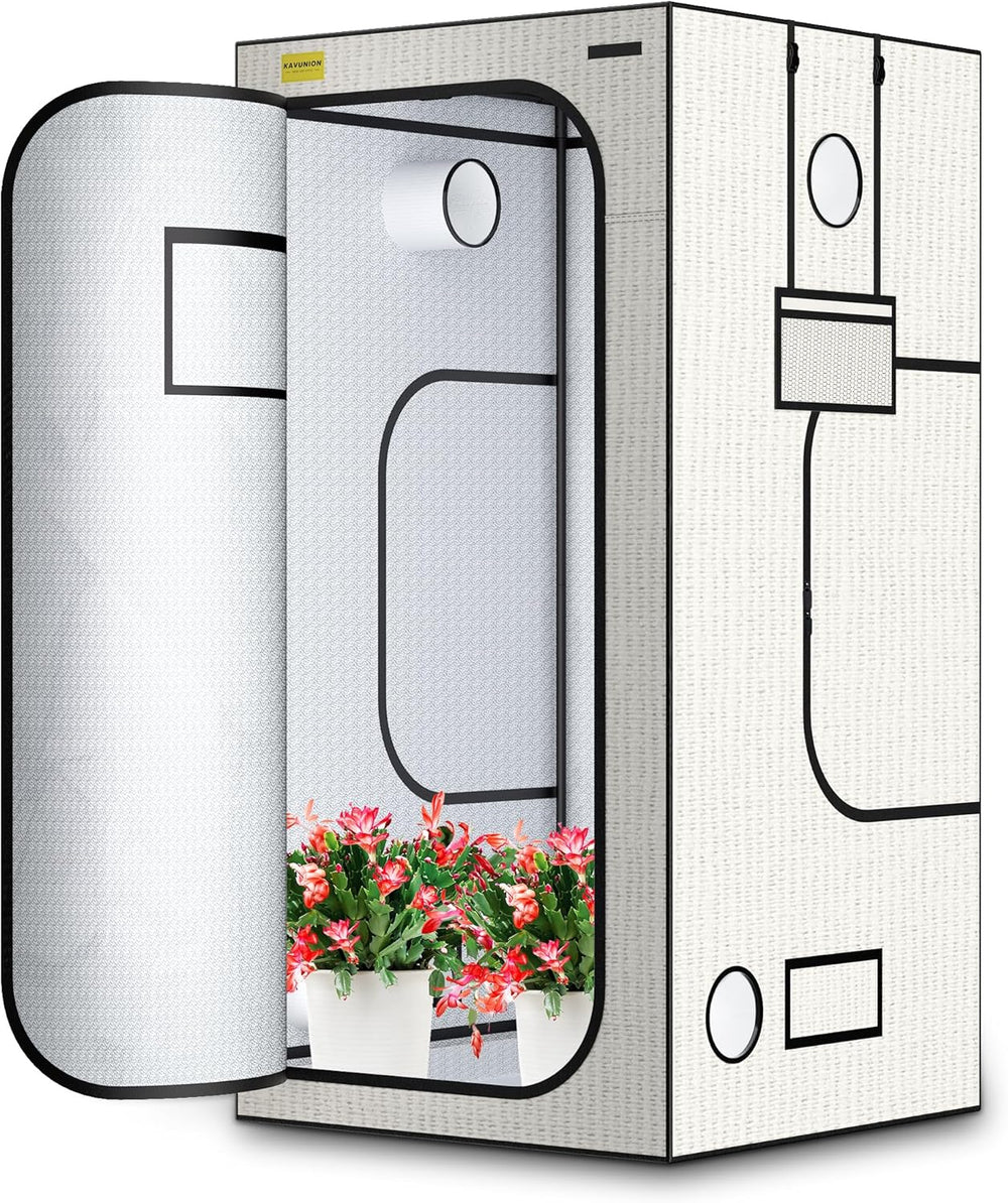 Tente de culture 60 x 60 x 180 cm, matériau Oxford 600D avec film réfléchissant en polyester, tubes en acier de 22 mm, aérations et fenêtres de visualisation, tentes de culture pour culture hydroponique, serres et jardins intérieurs