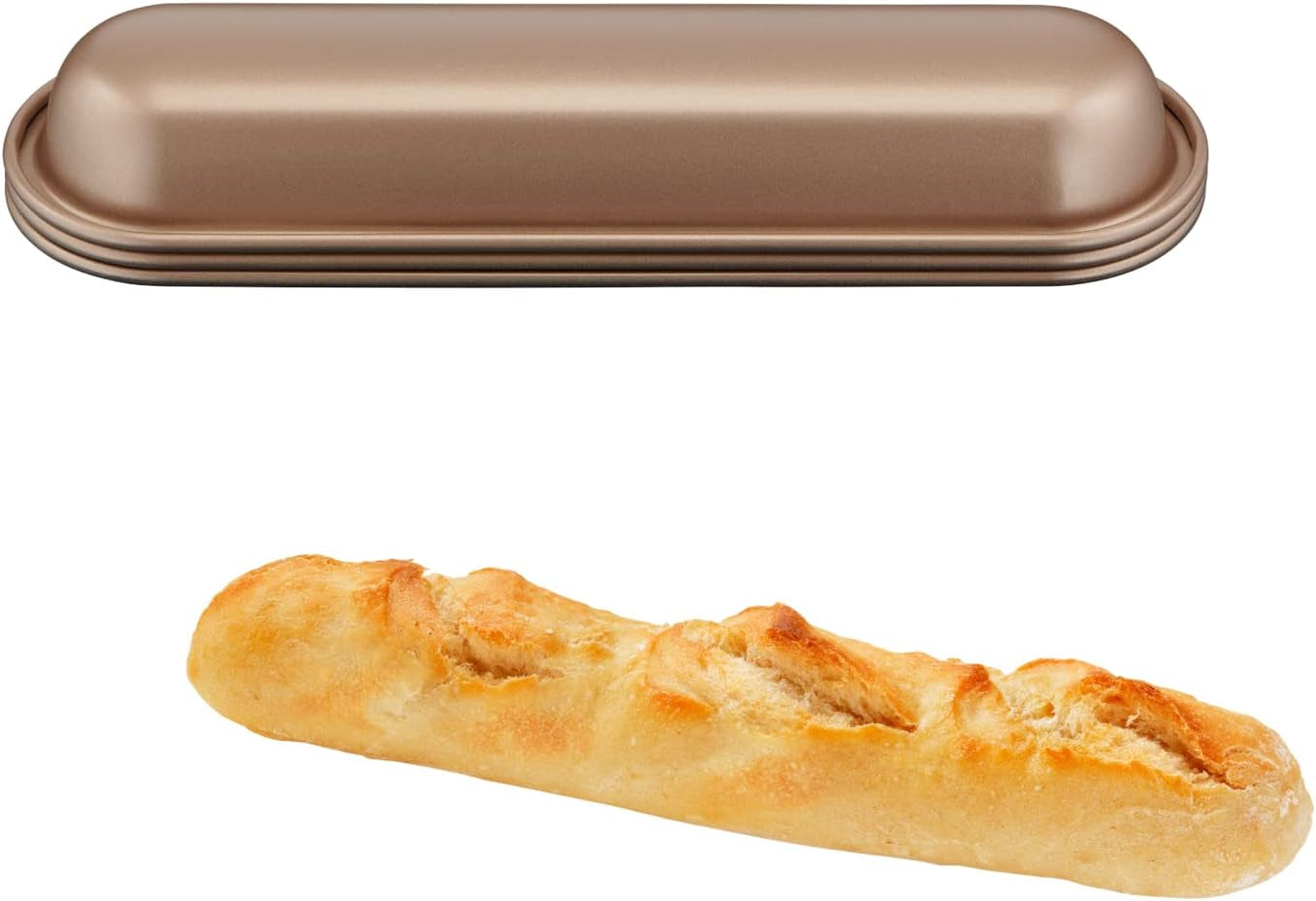 Tefal Creabake Muffins Creabake Backformen, 7,5 cm, Antihaftbeschichtung, Stapelbares System, Kreative Rezepte Für Süßigkeiten Und Salade, Einfaches Backen, Eisenfarben Moules et plaques pour la cuisson Naty Shop 3 X Kleine Baguette-Formen