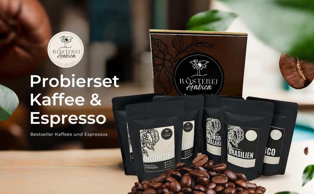 Ensemble Probierset Café et Expresso | Ganze Bohne ou Gemahlen – 6 sortes de café et expresso | Aromatisch & Vollmundig Perfekt zum Testen ou als Geschenk