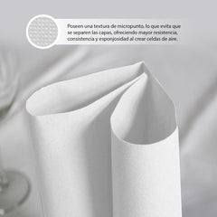 Paquet de 300 serviettes en papier cocktail blanches + porte-serviettes en acier inoxydable Texture micro-points absorbant épais 10 x 10 cm pliés ensemble