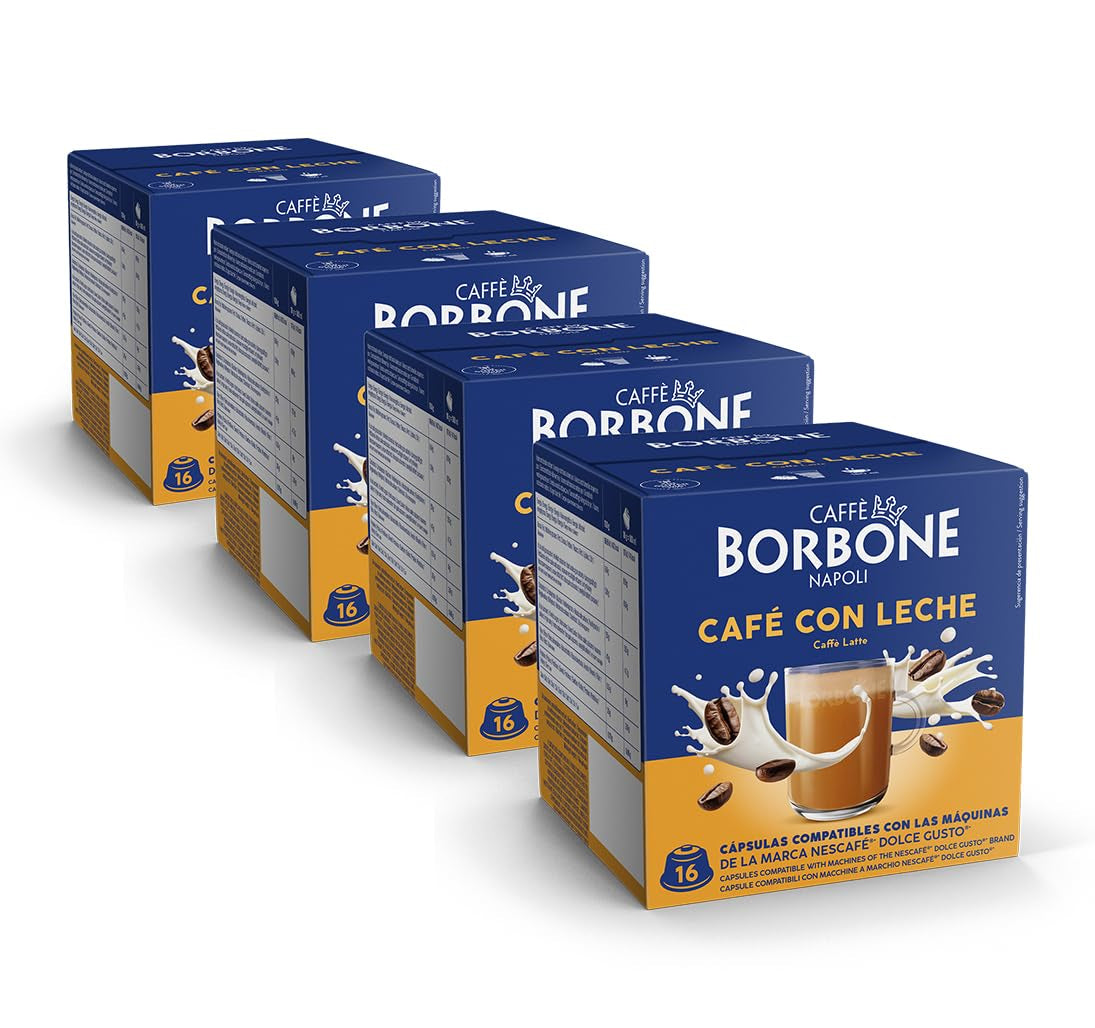 Caffè Borbone Café au Lait - 64 Kapseln - Lösliches Pulvergetränk mit Milchpulver und Instantkaffee - Compatible mit Kaffeemaschinen der Marke Nescafè®* Dolce Gusto®*