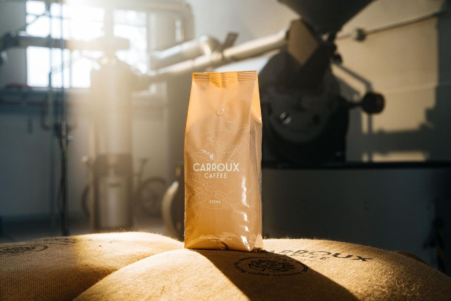 CARROUX Crema grains de café entiers (6 x 500g) - Grains de café haut de gamme de Hambourg - Fraîchement torréfiés de manière traditionnelle