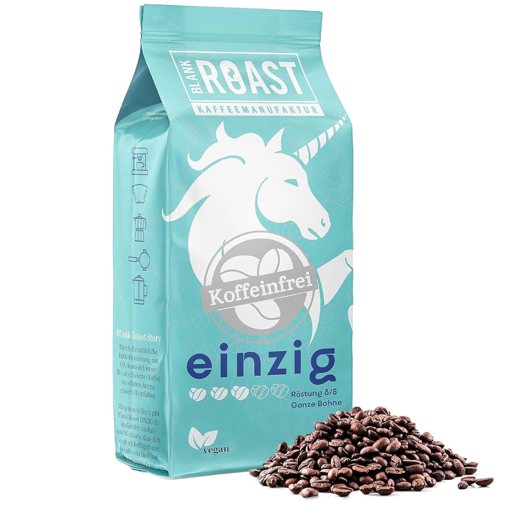 Rôti vierge - EINZIG - 1kg - Kaffeebohnen kafeinfrei - 100% Arabica du Pérou - schonend & umweltfreundlich entkoffeiniert - säurearm mit voller Crema - idéal pour jede Zubereitungsart