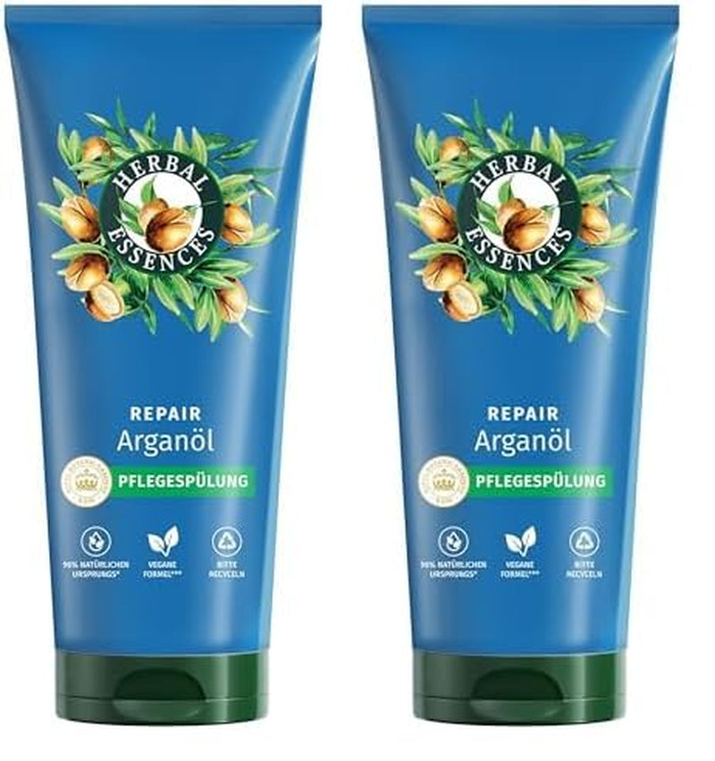Herbal Essences Masque réparateur capillaire à l'huile d'argan 300 ml. Des cheveux abîmés aux cheveux plus lisses et plus brillants. Soins intensifs. Avec des ingrédients d'origine naturelle. Masque Capillaire Vegan Naty Shop 250 ml (pack de 2) Rinçage