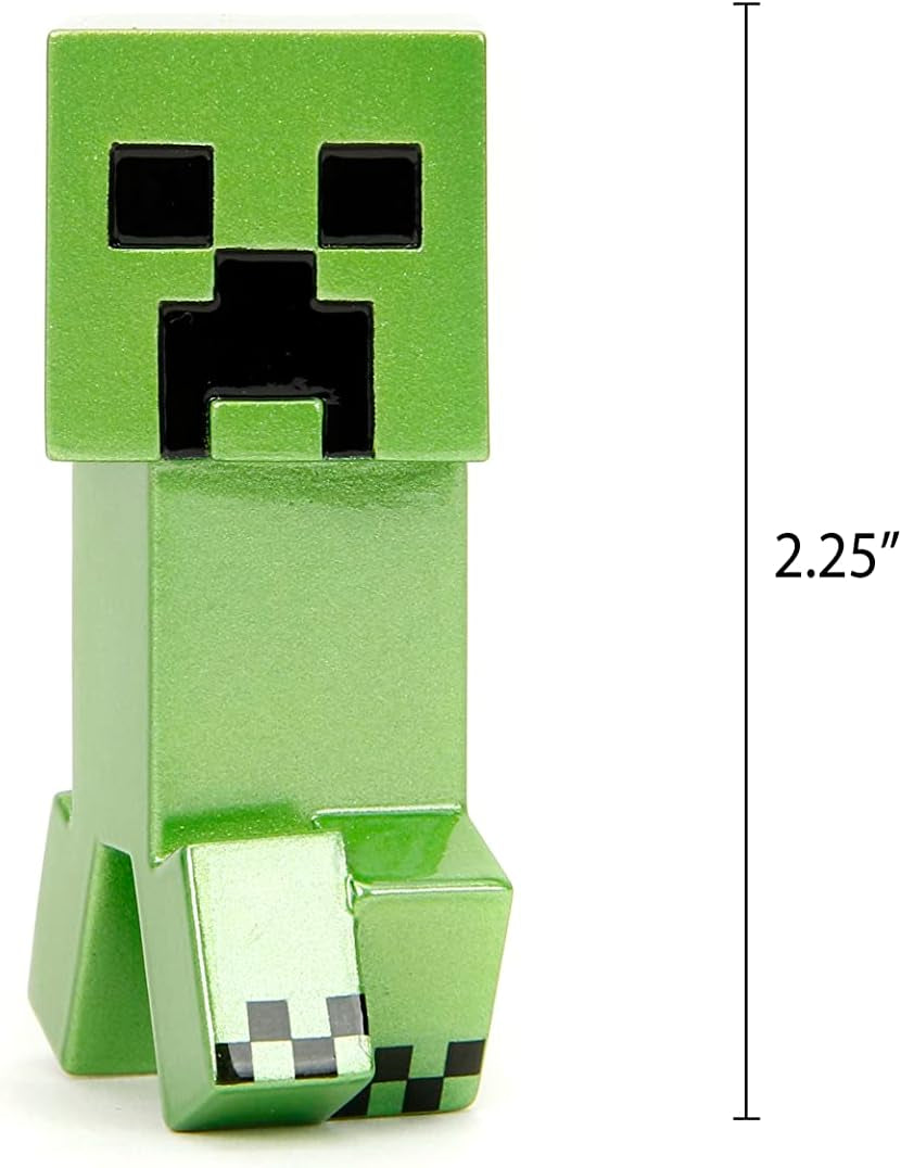 Jada Toys Ensemble de figurines Minecraft (4 pièces) en métal - Figurines à collectionner Minecraft Caves & Cliffs (Steve, Alex, Creeper et Warden) pour les joueurs et les collectionneurs 8+ 6 cm chacune Figurines Naty Shop