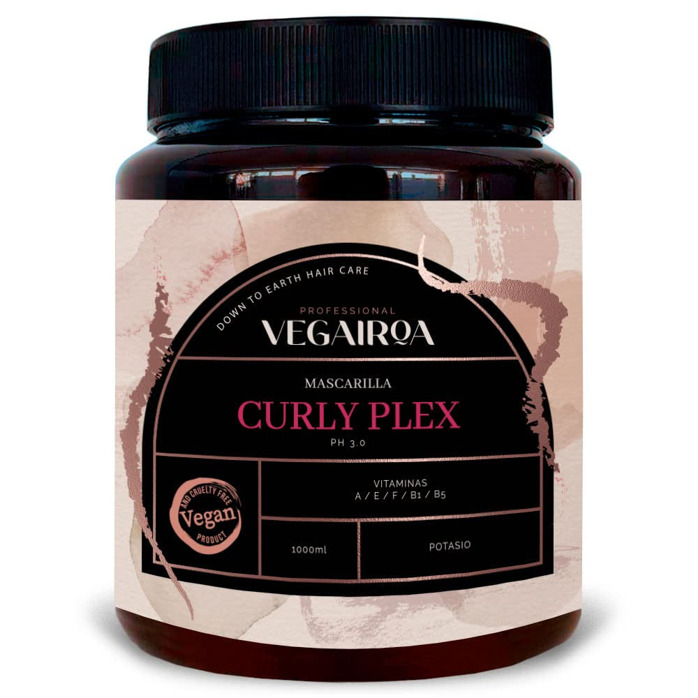 VEGAIROA - Curly Plex Mask - Masque pour boucles définies sans frisottis - Soin hydratant en profondeur - Pour cheveux bouclés ou ondulés - Produit de coiffure professionnel vegan - 1000ml Naty Shop Hair Mask Default title