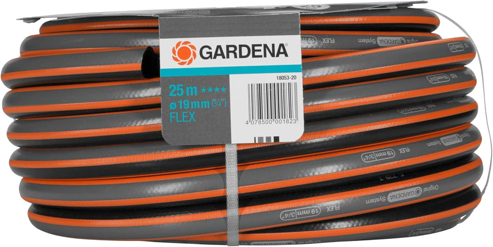 Tuyau Gardena Comfort FLEX 19 mm (3/4"), 25 m : Tuyau d'arrosage flexible et indéformable avec profil Power-Grip, en matériau spiralé de haute qualité, pression d'éclatement de 25 bars, sans composants du système (18053-20)