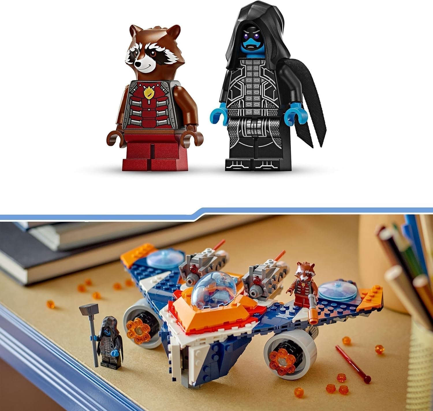 LEGO Marvel Rockets Vaisseau spatial contre. Ronan Ensemble de vaisseau spatial à construire Les Gardiens de la Galaxie Figurine de super-héros Jouet Cadeau pour garçons et filles de 8 ans 76278 Jeux de construction Besuche den LEGO-Store
