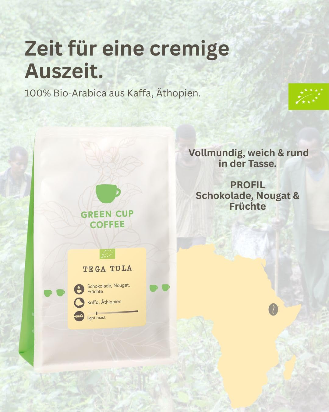 Café - Tega Tula I 100% Arabica I Kaffeebohnen 1kg I idéal pour les automates et les filtres à café avec chocolat, arômes fruités I Röstung moyen