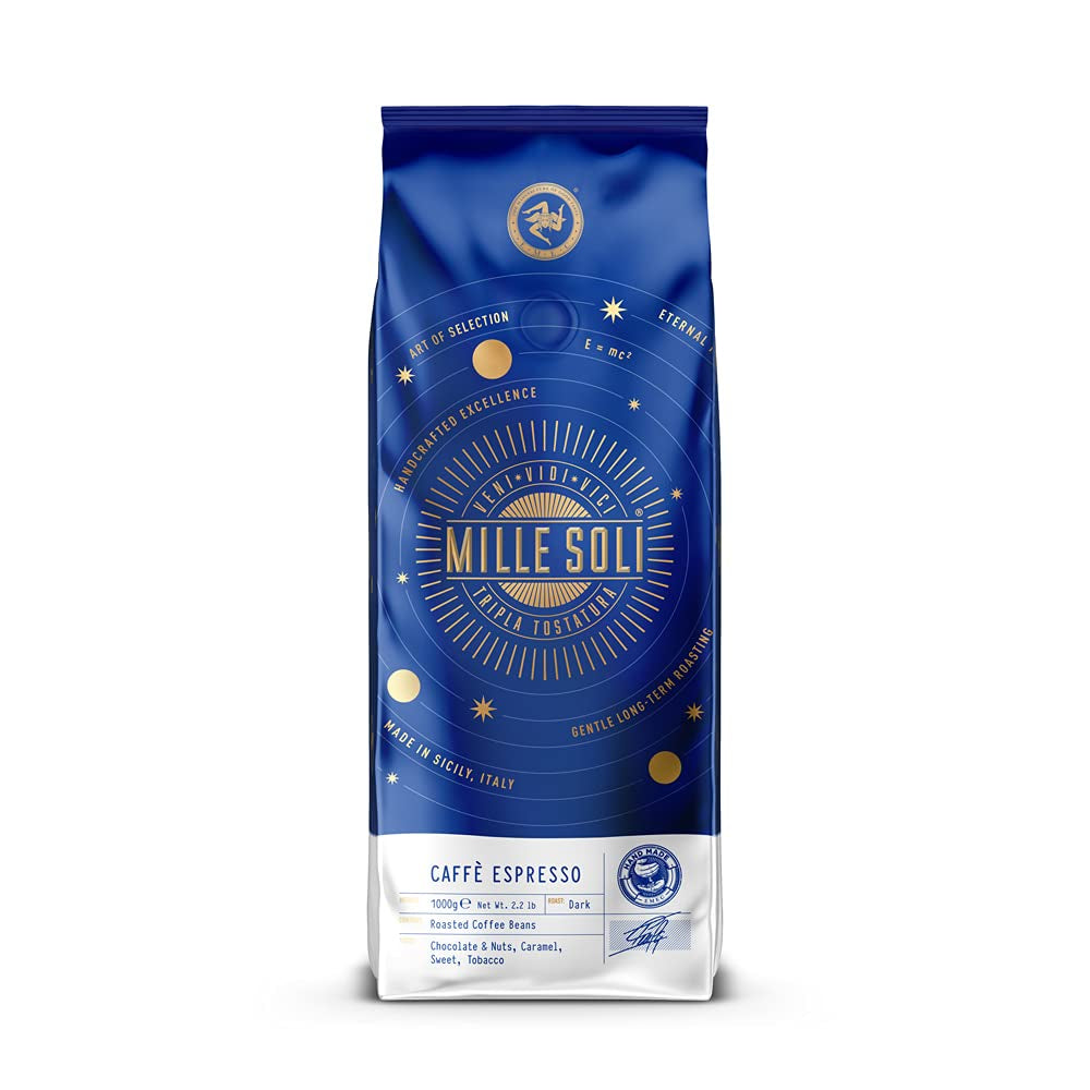 Caffè Espresso - Espressobohnen 1kg - Traditional Dreifachröstung In Handarbeit - Premium Kaffeebohnen mit perfekter Crema und besons säurearm für Fullyautomat und Siebträger