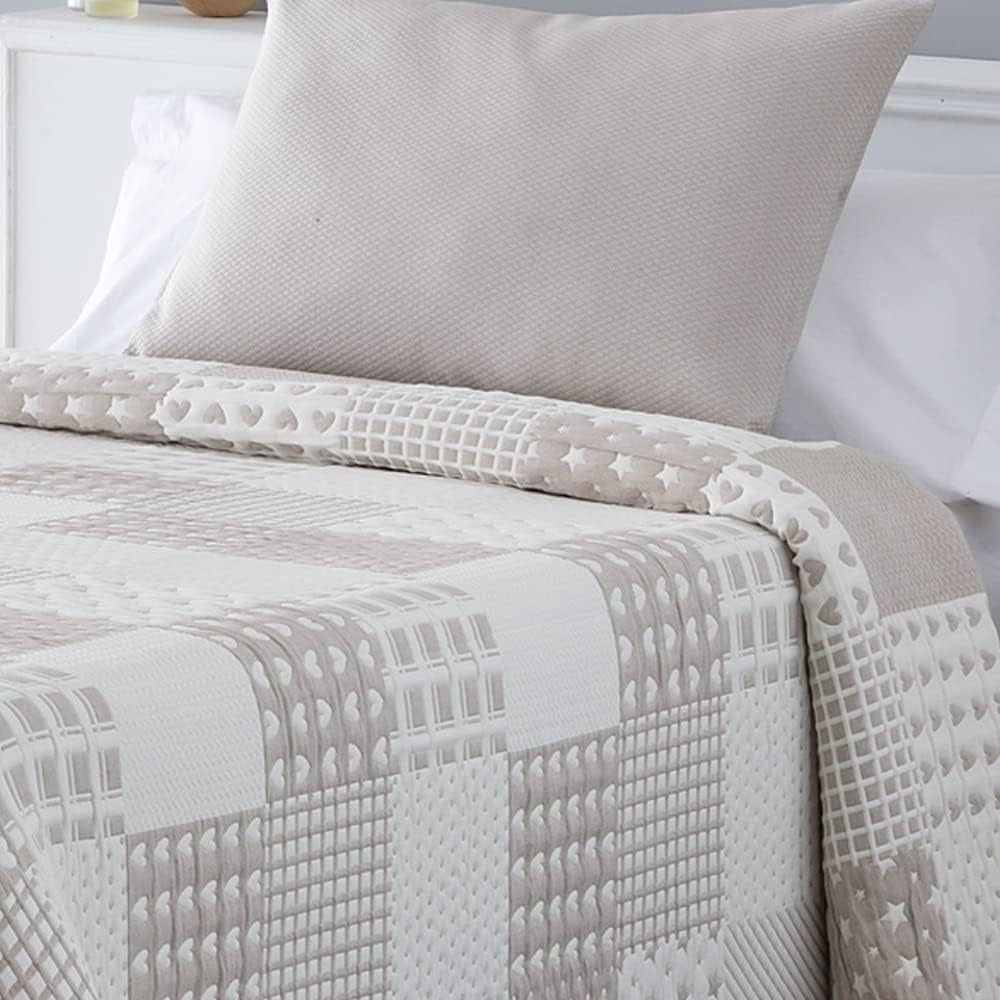 VIALMAN Colcha Bouti Ligera Couvre-lit Sofia 21, coton polyester, beige, Cama 150 : 250 X 270 Cm Lits et Couvertures Besuche den VIALMAN-Store