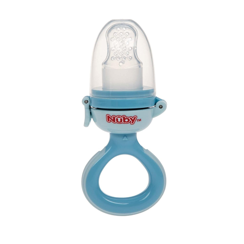 Nuby Mangeoire à Fruits en Silicone - Mangeoire à Fruits pour Bébés de 6 Mois et Tout-Petits - Anneau de Dentition pour Fruits, Légumes et Purées - Sans BPA - Rose - 6+ Mois