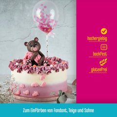 Pâte colorante rose DECOCINO - 20 g - Colorant alimentaire, idéal pour colorer gâteaux, fondants et crèmes - Sans acides gras azoïques ni gluten