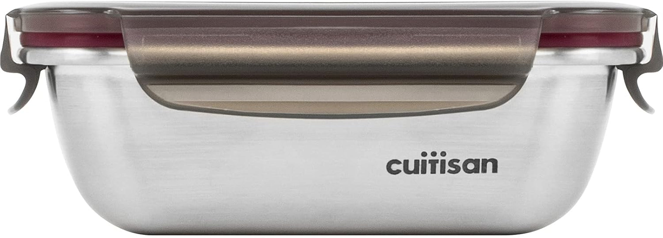 CANDL Cuitisan (Flora) Pot de conservation des aliments en acier inoxydable avec couvercle à clip, rectangulaire, adapté au micro-ondes + four, pot de conservation, EC7-SS10 2800 ml Naty Shop Boîtes de conservation des aliments 14,8 cm x 10,8 cm x 5,3 cm / 300 ml