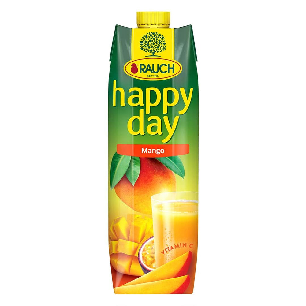 Rauch Happy Day Mangue | Boisson raffinée au fruit de la passion | Beaucoup de vitamine C | 6 x 1 litre, Tetra Prisma Naty Shop
