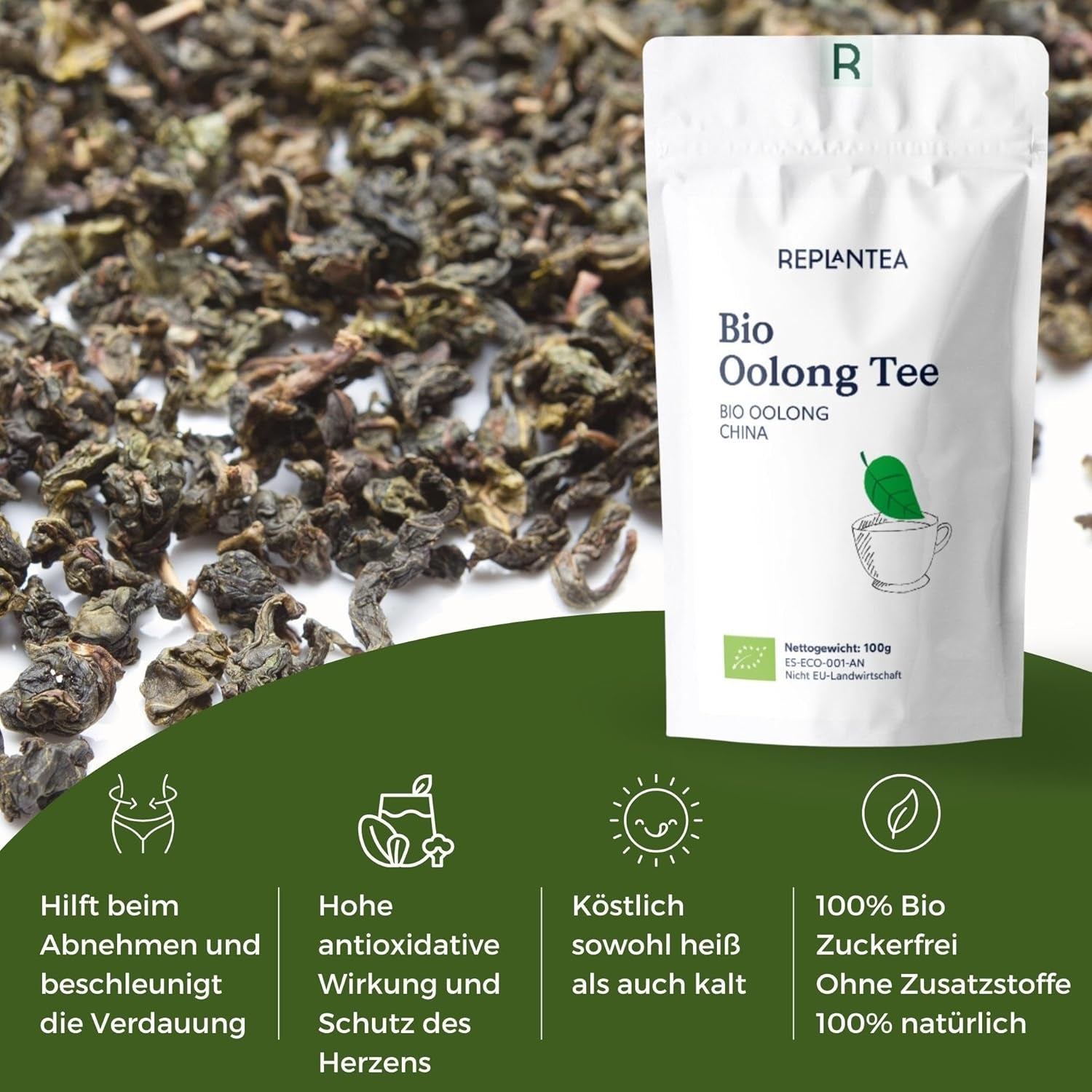 Thé Oolong Bio 100 G (50 tasses) | Thé Oolong Tie Guan Yin REPLANTATION